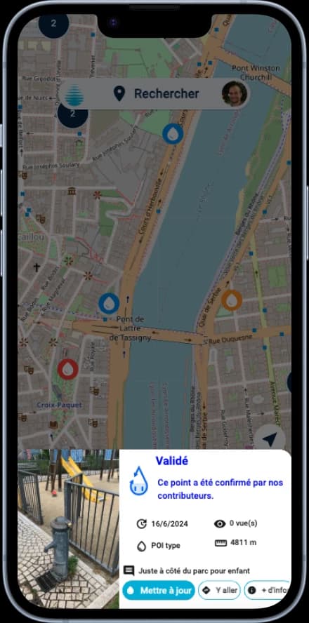 Akualis app - fountain detail preview