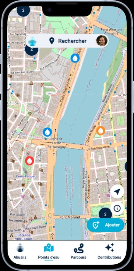 Akualis app - map preview