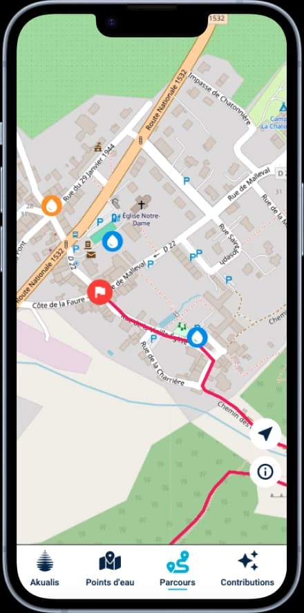 Akualis app - GPX import preview